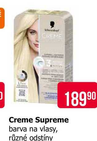 Creme Supreme barva na vlasy, různé odstíny