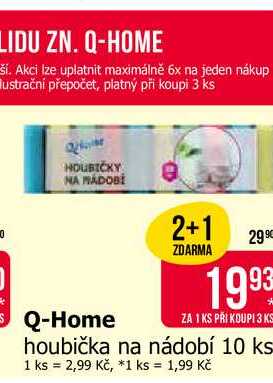 Q-Home houbička na nádobí 10 ks