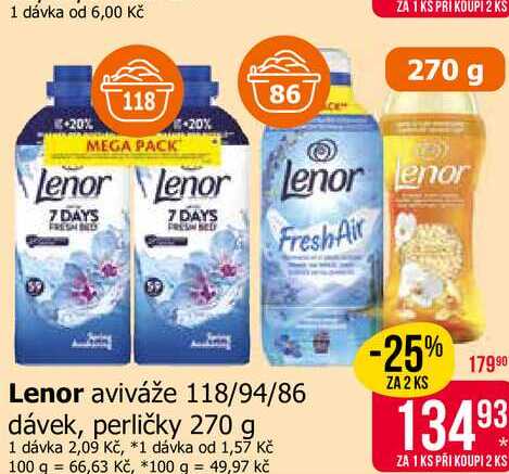 Lenor Unstoppables Vonné Perličky 270g, vybrané druhy