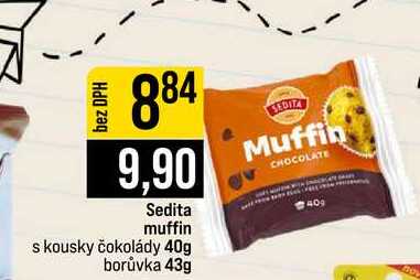 Sedita muffin s kousky čokolády 40g borůvka 43g 