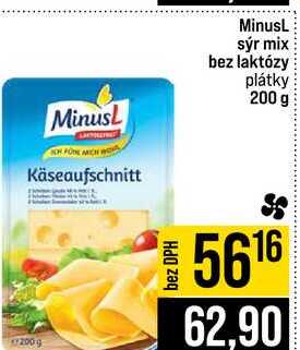 MinusL sýr mix bez laktózy plátky 200 g