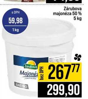 Zárubova majonéza 50% 5 kg