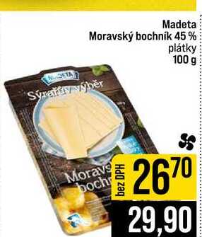 Madeta Moravský bochnik 45% plátky 100 g