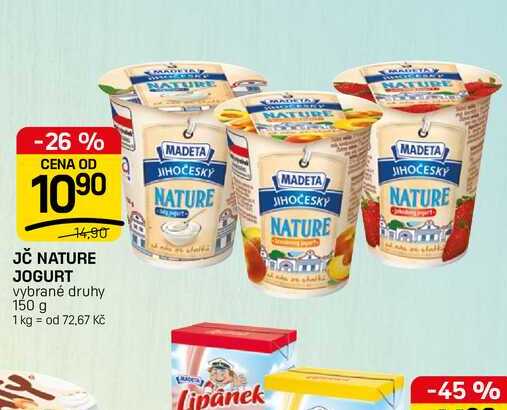 JČ NATURE JOGURT vybrané druhy 150 g