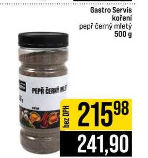 Gastro Servis koření pepř černý mletý 500 g