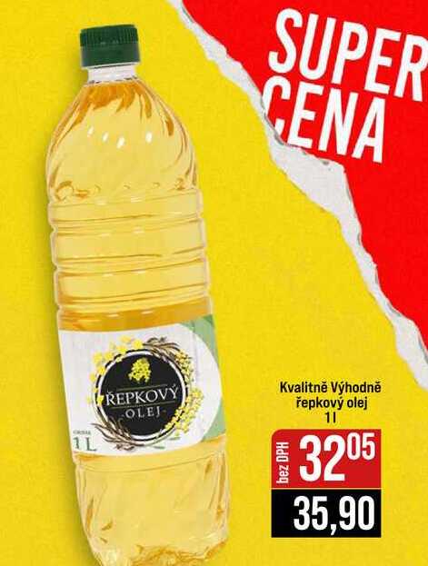 Kvalitně Výhodně řepkový olej 1l