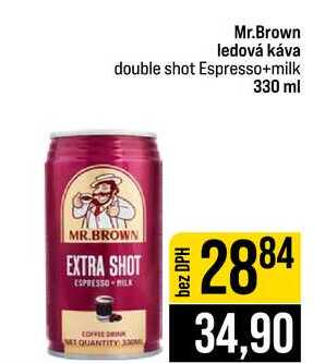 Mr.Brown ledová káva double shot Espresso+milk 330 ml