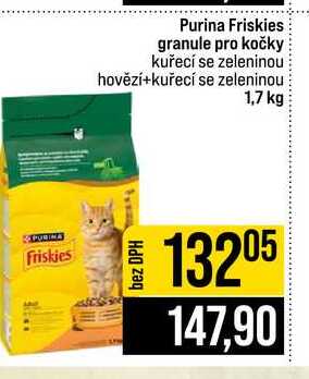 Purina Friskies granule pro kočky kuřecí se zeleninou hovězí+kuřecí se zeleninou 1,7 kg
