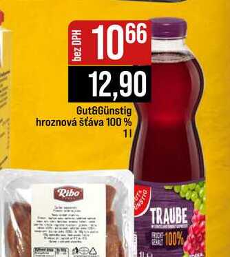 Gut&Günstig hroznová šťáva 100% 1l