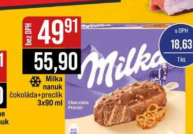 Milka nanuk čokoláda+preclik Milka 3x90 ml