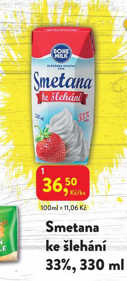 Smetana ke šlehání 330ml 33% 