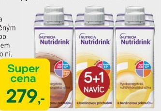 Nutridrink® balíček 5 + 1, příchutě čokoláda a banán 6 x 200 ml