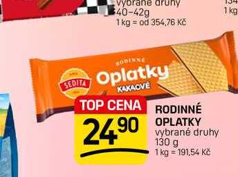 RODINNÉ OPLATKY vybrané druhy 130 g