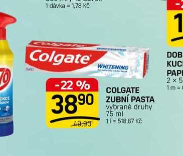 WHITENING COLGATE ZUBNÍ PASTA vybrané druhy 75 ml 