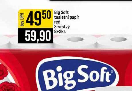 Big Soft toaletní papír red 3-vrstvý 8+2ks 