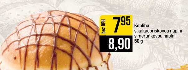 Kobliha s kakaooříškovou náplní s meruňkovou náplní 50 g
