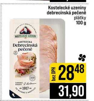 Kostelecké uzeniny debrecínská pečeně plátky 100 g