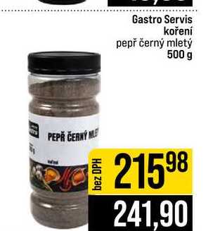 Gastro Servis koření pepř černý mletý 500 g