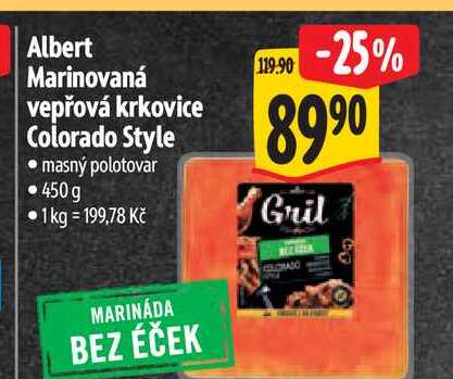Albert Marinovaná vepřová krkovice Colorado Style 450 g