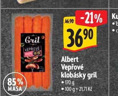  Albert Vepřové klobásky gril 170 g  