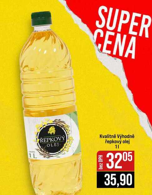 Kvalitně Výhodně řepkový olej 1l