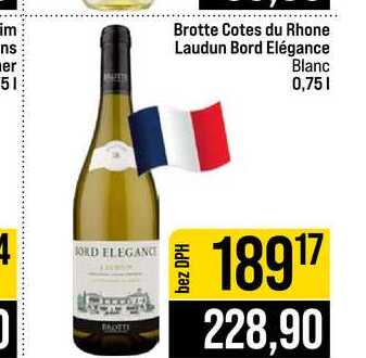 Brotte Cotes du Rhone Laudun Bord Elégance Blanc 0,75l