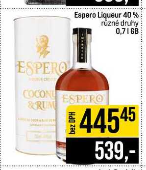 Espero Liqueur 40% různé druhy 0,7l