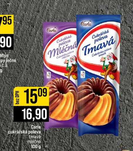 Carla cukrářská poleva tmavá mléčná 100 g