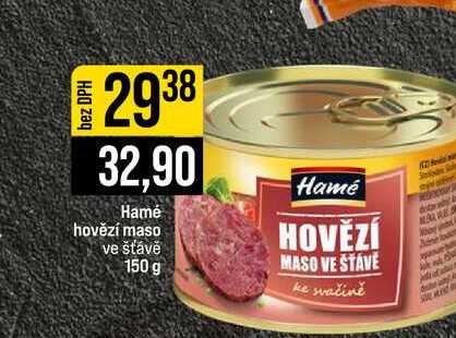 Hamé hovězí maso ve šťávě 150 g