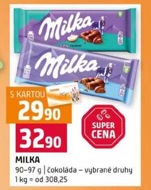 MILKA 90-97 g čokoláda vybrané druhy