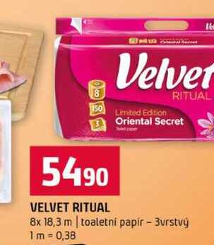 VELVET RITUAL 8x 18,3 m toaletni papir 3vrstvý