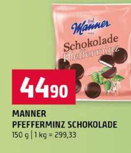 MANNER PFEFFERMINZ SCHOKOLADE 150 g