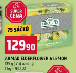 AHMAD ELDERFLOWER & LEMON 135 g čaj ovocný