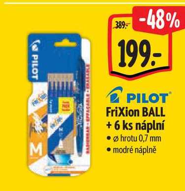PILOT Frixion BALL + 6 ks náplní