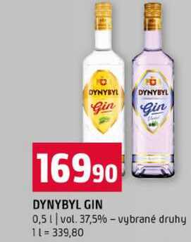 DYNYBYL GIN 0,5l vol. 37,5%-vybrané druhy 
