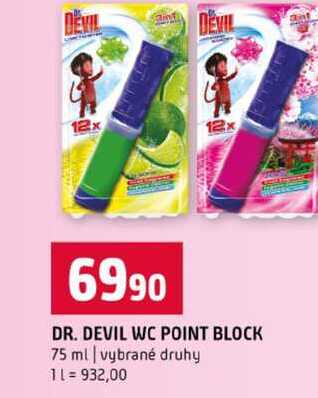 DR. DEVIL WC POINT BLOCK 75 ml vybrané druhy