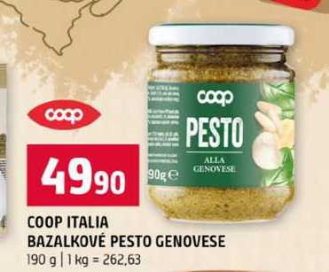 COOP ITALIA BAZALKOVÉ PESTO GENOVESE 190 g 