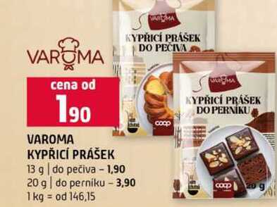 VAROMA KYPŘICÍ PRÁŠEK 13 g do pečiva 20 g do perníku 