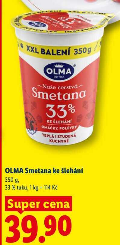 OLMA Smetana ke šlehání, 350 g