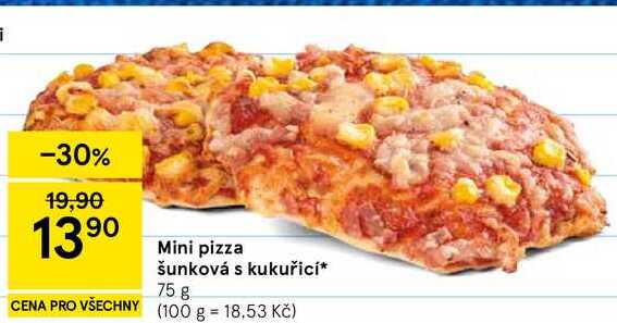 Mini pizza šunková s kukuřicí, 75 g