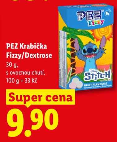 PEZ Krabička Fizzy/Dextrose, 30 g