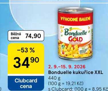 Bonduelle kukuřice XXL, 440 g