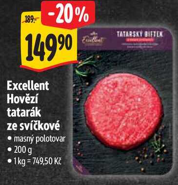Excellent Hovězí tatarák ze svíčkové, 200 g