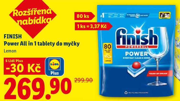 FINISH Power All in 1 tablety do myčky, 80 ks