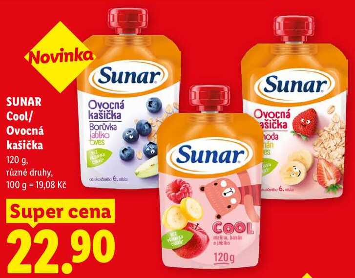 SUNAR Cool/Ovocná kašička, 120 g 