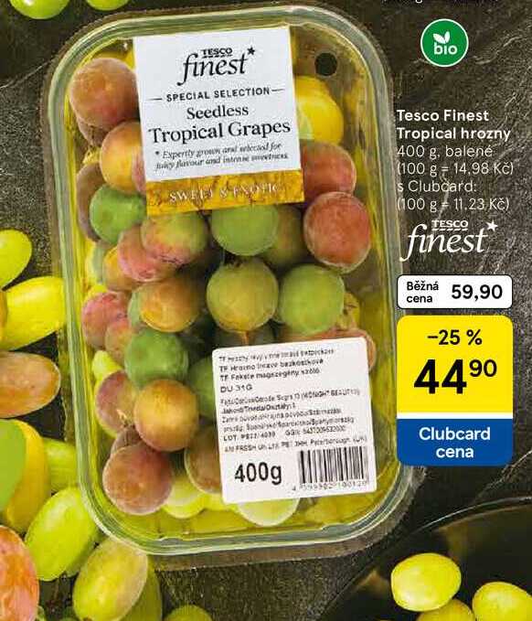 Tesco Finest Tropical hrozny, 400 g 