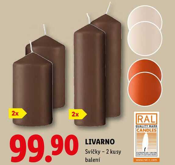 LIVARNO Svíčky - 2 kusy balení