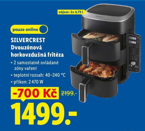SILVERCREST Dvouzónová horkovzdušná fritéza