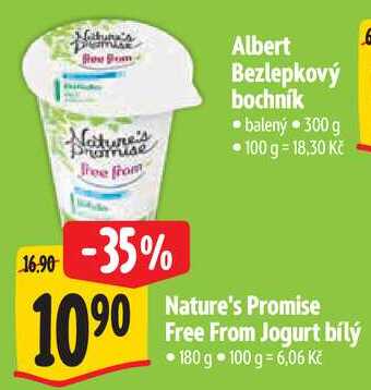 Nature's Promise Free From Jogurt bílý, 180 g