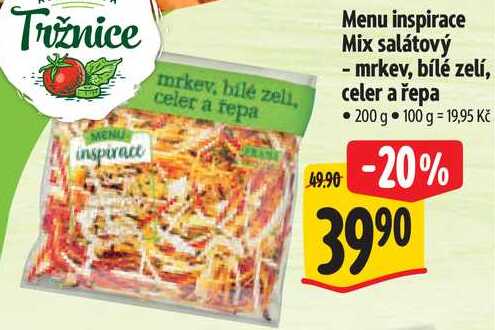 Menu inspirace Mix salátový - mrkev, bílé zelí, celer a řepa, 200 g  